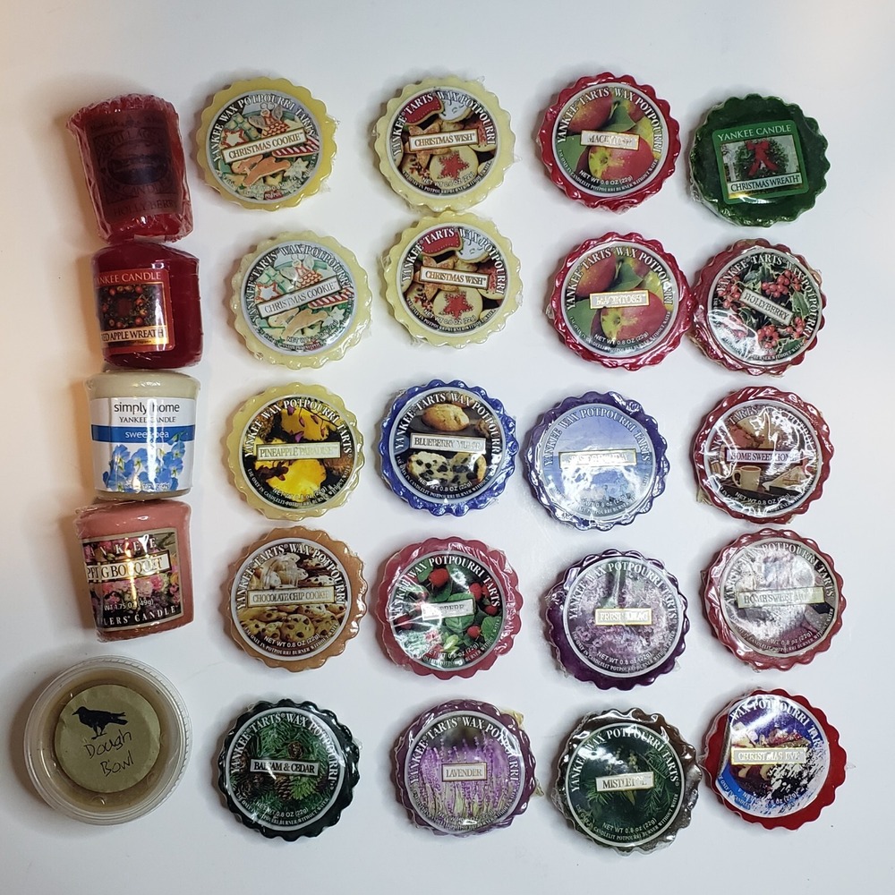 Yankee Candle Wax Melt Tarts and Votives Lot 25pc Retired Scents Holiday Floral